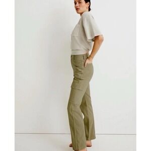 MADEWELL The Garment-Dyed 90's Straight Cargo Pants In Ash Green Size 28